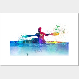 Kayak in watercolor Posters and Art